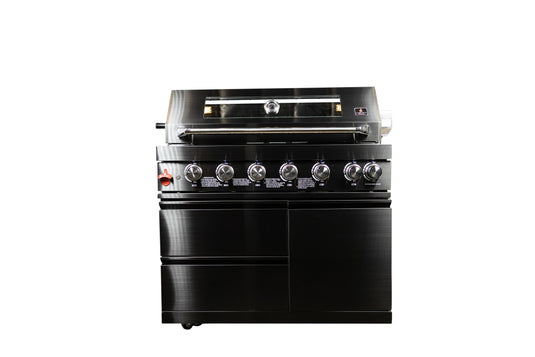 Luxuria Flame Pro Series 6-Burner Three Piece Modular Kitchen with Storage Cabinet Straight