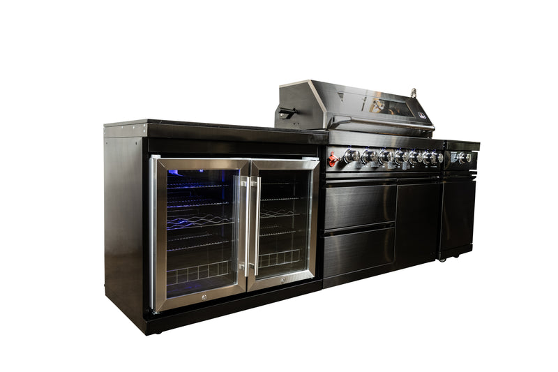 Load image into Gallery viewer, Luxuria Flame Pro Series 6-Burner Three Piece Modular Kitchen with Double Refrigerator
