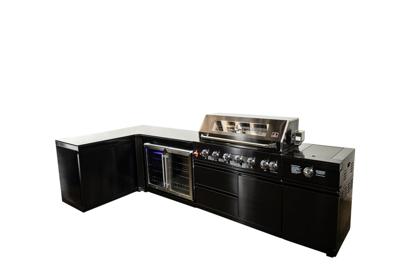 Load image into Gallery viewer, Luxuria Flame Pro Series 6-burner Five Piece Modular Kitchen with 90 Degree Corner
