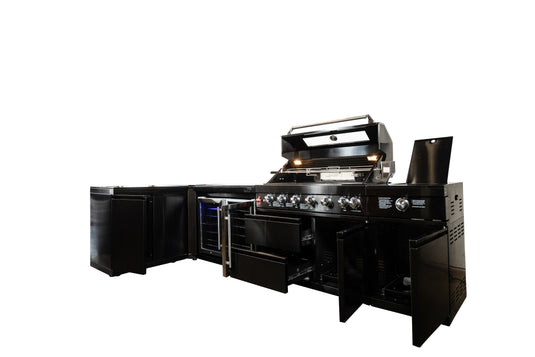 Luxuria Flame Pro Series 6-burner Five Piece Modular Kitchen with 90 Degree Corner