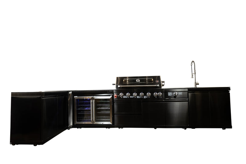 Load image into Gallery viewer, Luxuria Flame Pro Series 6-Burner Six Piece Modular Kitchen with 90 Degree Corner
