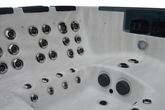Allure 8-Person 65-Jet Hot Tub with Double Lounge and Touch Screen