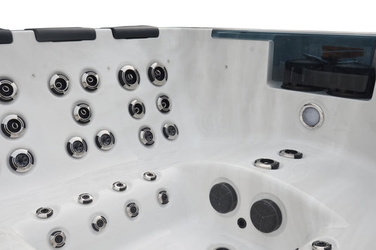 Allure 8-Person 65-Jet Hot Tub with Double Lounge and Touch Screen