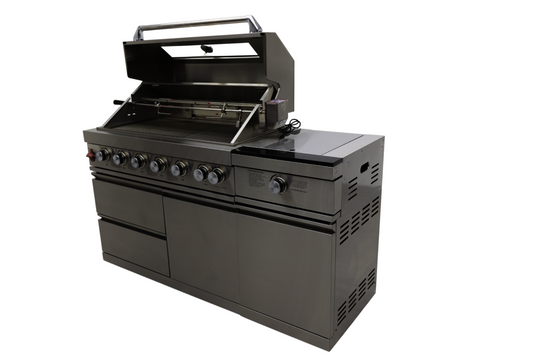 Luxuria Flame Modular Kitchen with 6-Burner Grill and Side Burner